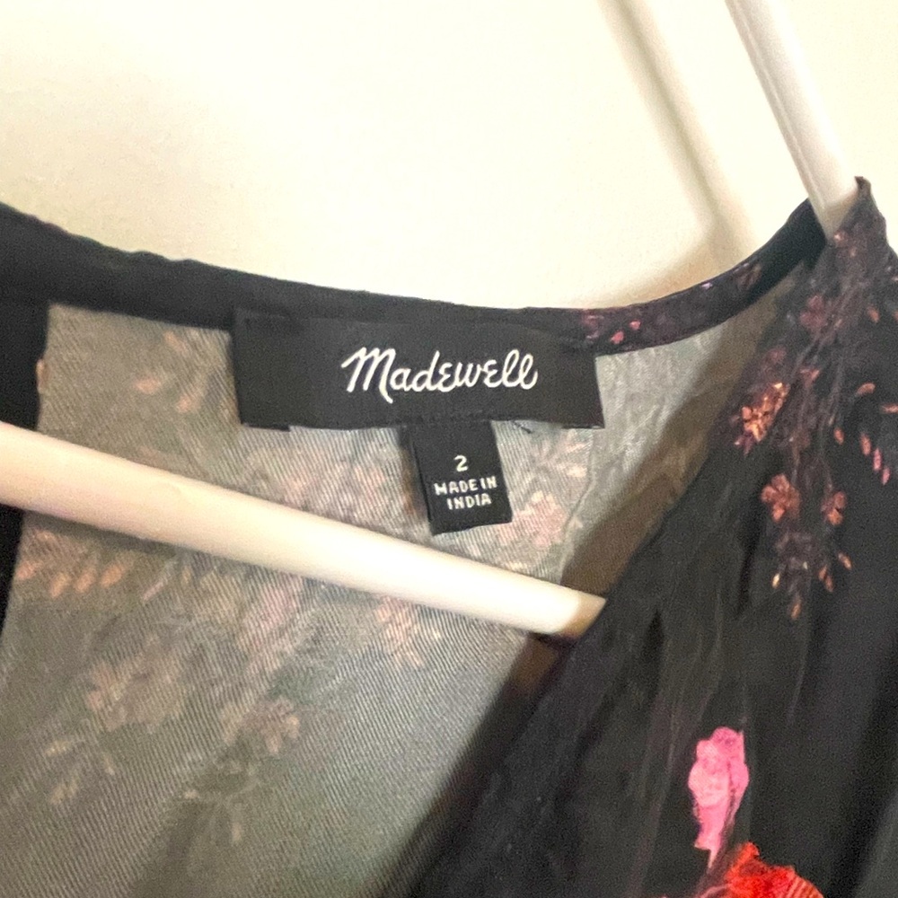🎉HP🎉 Madewell Wide V-Neck Floral Cupro-Blend Midi Dress - Picture 5 of 6